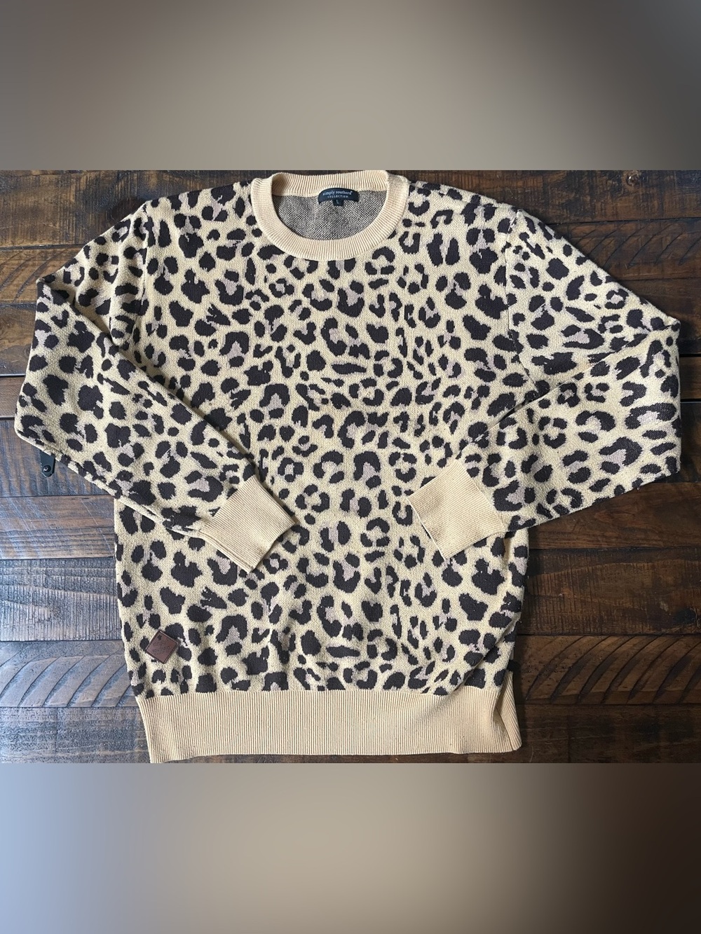 Leopard Print Acrylic Sweater